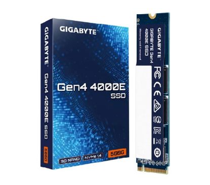 Picture of GIGABYTE Gen4 4000E SSD 500GB, M.2, Serial Read/Write up to 3600/3000 MB/s. 3Y warranty