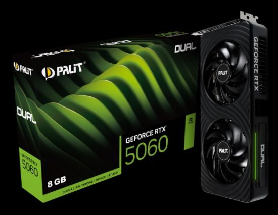 Picture of PALIT RTX5060 DUAL 8GB GDDR7 128bit 3-DP HDMI NE75060019P1-GB2063D