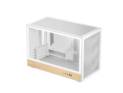 Picture of DeepCool CH260 Wood White High Airflow Compact Micro-ATX Wood Grain Case.USB3.0×2、Gen2 Type-C x1、Audio/Mic×1