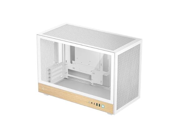 Picture of DeepCool CH260 Wood White High Airflow Compact Micro-ATX Wood Grain Case.USB3.0×2、Gen2 Type-C x1、Audio/Mic×1