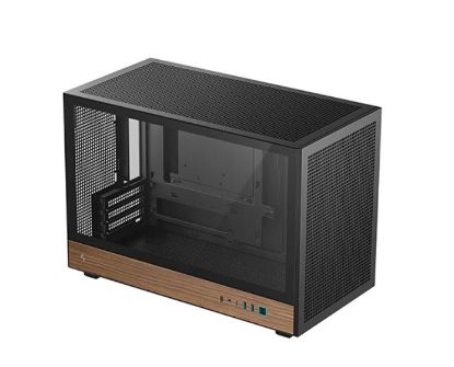 Picture of DeepCool CH260 Wood High Airflow Compact Micro-ATX Wood Grain Case.USB3.0×2、Gen2 Type-C x1、Audio/Mic×1