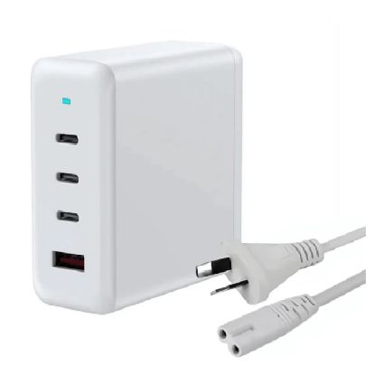 Picture of USP 100W Four Ports USB-C PD GaN Wall Charger White - 3x USB-C, 1x USB-A, Efficient, High Quality, Tablet, Laptop, iPhone, 2 Years Warranty