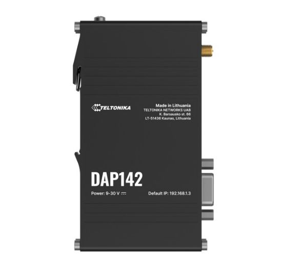Picture of Teltonika DAP142 Industrial Access Point with RS232 & Dual RJ45, Seamless Mesh Wi-Fi 4, Passive PoE & DIN-rail Ready, PSU excluded