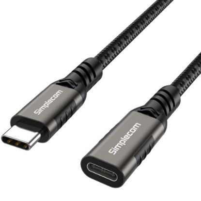 Picture of Simplecom CAU610 USB-C Male to Female Extension Cable USB 3.2 Gen2 PD 100W 20Gbps 1M
