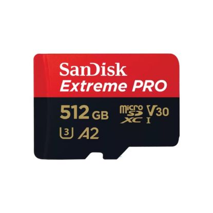 Picture of SanDisk Extreme® PRO microSDXC™ UHS-I CARD 512GB  Write speeds of up to 140MB/S  Great for capturing 4K UHD video  Lifetime Limited Warranty