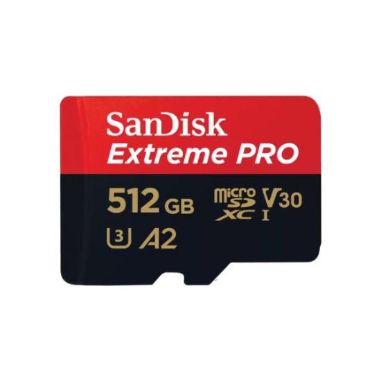Picture of SanDisk Extreme® PRO microSDXC™ UHS-I CARD 512GB  Write speeds of up to 140MB/S  Great for capturing 4K UHD video  Lifetime Limited Warranty