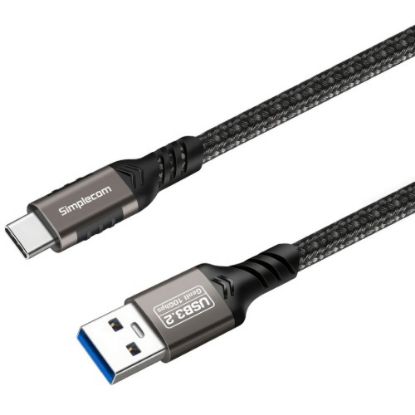 Picture of Simplecom CAU510 USB-A to USB-C Data and Charging Cable USB 3.2 Gen2 10Gbps 1M