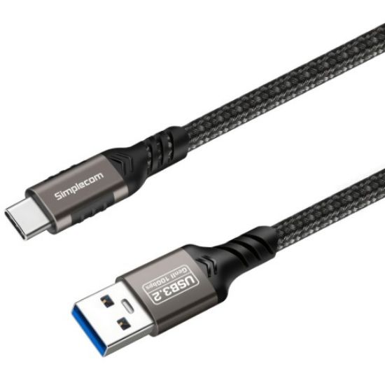 Picture of Simplecom CAU510 USB-A to USB-C Data and Charging Cable USB 3.2 Gen2 10Gbps 1M