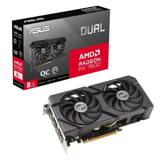Picture of ASUS AMD Radeon DUAL-RX7600-O8G-EVO Edition 8GB GDDR6 2715 MHz (Boost Clock) VRAM 18Gbps, 3x DP, 1x HDMI