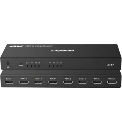 Picture of Simplecom CM317 7-Port HDMI 2.0 Switch with Remote 7 IN 1 OUT Splitter HDCP 2.2 4K@60Hz