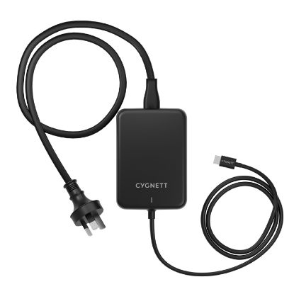Picture of LS Cygnett PowerMaxx 140W USB-C GaN Laptop Charger - Black (CY4531PDWCH) Integrated 1M USB-C Cable,Fast Charging,Travel-Ready,2 Years Warranty