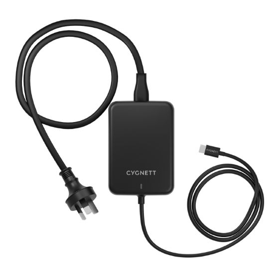 Picture of LS Cygnett PowerMaxx 140W USB-C GaN Laptop Charger - Black (CY4531PDWCH) Integrated 1M USB-C Cable,Fast Charging,Travel-Ready,2 Years Warranty