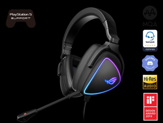 Picture of ASUS ROG DELTA S Lightweight USB-C Gaming Headset with AI noise-canceling mic, MQA rendering technology, RGB lighting, PC, Switch & PS5