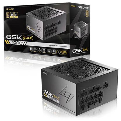 Picture of Antec GSK1000 AU, ATX 12V 3.1, 1000W, Full-Modular, 80 Plus Gold, 120mm FDB fan, 100–240V, OCP/OVP/UVP/SCP/OPP/OTP/SIP/NLO protection, 10yr wty