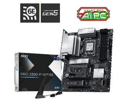 Picture of MSI PRO Z890-P WIFI6E, LGA1851, Z890, DDR5 9200+, PCIe5.0, 4xM.2, 5G LAN, WiFi 6E, BT5.3, USB 20Gbps, HDMI2.1/DP1.4