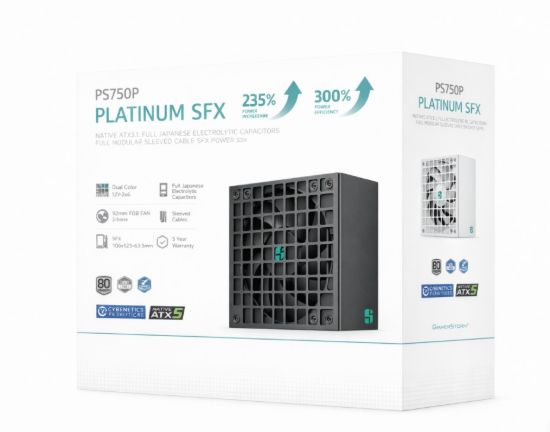 Picture of DeepCool PS750P 750W Gamer Storm SFX12V V4.1 & ATX12V V3.1M Full Japanese Electroyltic Capacitors, Cybenetics Platinum/PPLP 115V Platinum
