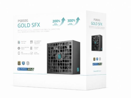 Picture of DeepCool PS850G 850W Gamer Storm SFX ,Full Japanese Electrolytic Capacitors, Cybenetics Platinum /PPLP Gold, Fluid Dynamic Bearing