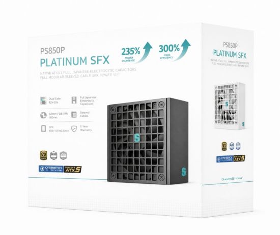 Picture of DeepCool PS850P 850W Gamer Storm SFX12V V4.1 & ATX12V V3.1M Full Japanese Electroyltic Capacitors, Cybenetics Platinum/PPLP 115V Platinum