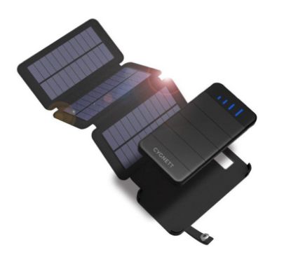 Picture of Cygnett ChargeUp Explorer 8K mAh Power Bank with Solar Panels -Black(CY2805PBCHE),2xUSB-A,3x Detachable Solar Panels,LED Torch,2 Years Warranty