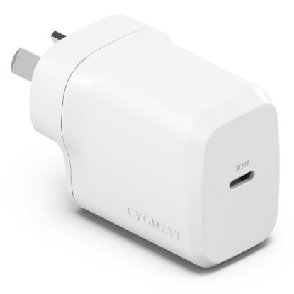 Picture of LS Cygnett PowerPlus 30W USB-C PD GaN Fast Wall Charger -White(CY4736PDWCH),Portable,Best for iPhone,Samsung's PPS & USB-C Devices, 2 Years Warranty