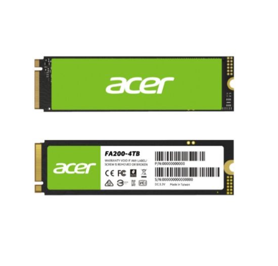 Picture of ACER FA 200-4TB M.2 SSD NVMe 2.0 PCIe Gen 4x4 Read speed 7100MB/ s Write Speed 6100MB/s BL.9BWWA.150 - 5 Year Warranty