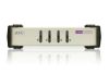 Picture of Aten Desktop KVM Switch 4 Port Single Display VGA, 4x Custom KVM Cables Included, Selection Via Front Panel, Auto Scan Mode,