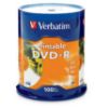 Picture of Verbatim DVD-R 4.7GB 100Pk White InkJet 16x, Compatible for Full-Surface, Edge-to-Edge Printing, Superior ink absorption on high-resolution 5,760 DPI