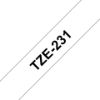 Picture of Brother 12mm Black on White TZE Tape