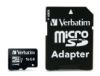 Picture of Verbatim Micro SDHC 16GB (Class 10) with Adaptor Up to 45MB/Sec 300X read speed