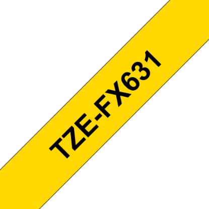 Picture of Brother TZE-FX631 12MM BLACK ON YELLOW FLEXIBLE TZE TAPE