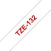 Picture of Brother TZE-132 12MM RED ON CLEAR TZE TAPE
