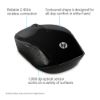 Picture of HP 200 Wireless Mouse Radio Frequency USB Optical 3 Button 1000 dpi 2xAAA Up to 12M Battery life Scroll Wheel Symmetrica Available USB port Black Mice