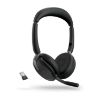 Picture of Jabra Evolve2 65 Flex MS Stereo Bluetooth Headset, Link380a USB-A Dongle & Wireless Charging Stand Foldable Design, 2Yr Warranty, 30m Wireless Range