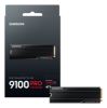 Picture of Samsung 9100 PRO 4TB PCIe Gen5 NVMe SSD Heatsink 14800MB/s 13400MB/s R/W 2200K/2600K IOPS 2400TBW 1.5M hrs V-NAND TLC AES 256-bit Encryption 5yr wty