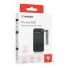 Picture of Verbatim 1TB Pocket SSD USB 3.2 Gen 2 1TB Black Grey. Convenient Keyring cable holder. Compact, Rugged. Ultra Lightweight Performance 58g Portable B