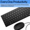 Picture of HP 320MK USB Wired Desktop Keyboard Mouse Combo Reduced-sized & Low-Profile Quiet Keys Plug&Play for Notebook Desktop PC WIN11/10 Black