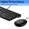Picture of HP 320MK USB Wired Desktop Keyboard Mouse Combo Reduced-sized & Low-Profile Quiet Keys Plug&Play for Notebook Desktop PC WIN11/10 Black