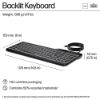 Picture of HP 405 Multi-Device Backlit Wired Keyboard Removable USB-C® cable with USB-A Slim Full-size Numpad LED light Multi-OS compatible 150cm Cable Black