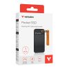 Picture of Verbatim 1TB Pocket SSD USB 3.2 Gen 2 1TB Black Orange Convenient Keyring cable holder. Compact, Rugged. Ultra Lightweight Performance 58g Portable B