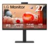 Picture of LG 27' IPS FHD 1920 x 1080, Webcam, USB-C (PD65w) 100Hz 5ms, AMD FreeSync 16:9 Tilt/Height/Swivel/Pivot (Bi-direction) adjustable stand, 3yrs Monitor