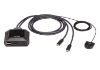 Picture of Aten 2-Port 4K DisplayPort USB-C Cable KVM Switch with Remote Port Selector