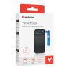 Picture of Verbatim 2TB Pocket SSD USB 3.2 Gen 2 1TB Black Orange Convenient Keyring cable holder. Compact, Rugged. Ultra Lightweight Performance 58g Portable B
