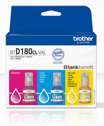 Picture of Brother *NEW* BTD180 COLOUR VALUE PACK 1X CYAN, 1X MAGENTA, 1X YELLOW - for DCP-T580DW