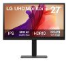 Picture of LG 27' IPS UHD 4K Monitor with 90% DCI-P3 and HDR10 support, 3840x2160, 300 nits, 5ms, Height/Pivot/Tilt/Swivel adjustable, 3-side borderless