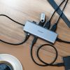 Picture of Targus Dual Video Mobile Dock with 140W EPR Pass-Thru USB-C 3.2 Ethernet 2xHDMI 2x USB-A 2xUSB-C Silver USB-C with 140W PD 3Y WTY