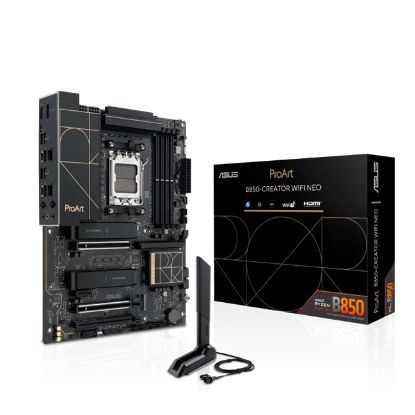 Picture of ASUS AMD ProArt B850-CREATOR WIFI NEO, AM5, 4DIMM, 256GB DDR5, 8400+MT/s, 2x PCIe5.0  x16, 3xM.2, WiFi7, dual 5GbE, USB 20Gbps, HDMI2.1, DP1.4