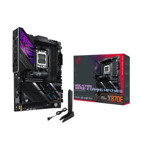 Picture of ASUS AMD ROG STRIX X870E-E GAMING NEO, AM5, X870E, DDR5 256GB 8600+MT/s, PCIe 5.0, 5x M.2, Wi-Fi 7, 5GbE, USB4, HDMI, ATX