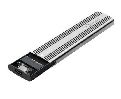 Picture of Oxhorn  USB C 3.2 Gen 2 M.2 NVMe NGFF Enclosure 10 Gbps B+M Key M.2 NVMe SSD up to 4TB 2280/2260/2242/2230 Aluminum Macs Windows USB-A Silver 2 YR WTY