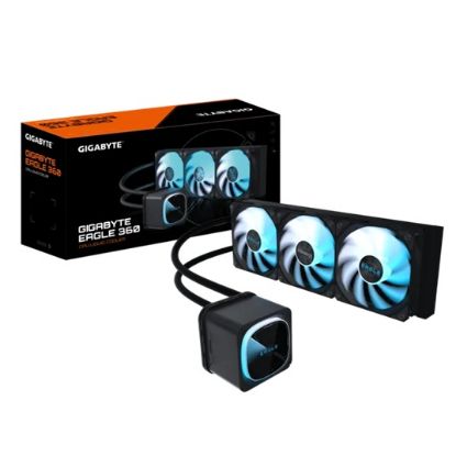 Picture of GIGABYTE EAGLE 360, Black, 360mm alu rad, 3x120mm ARGB fans, 600-2000RPM, Intel 1851/1700 AMD AM5/AM4, copper pump 3200RPM, 400mm tube length 27mm