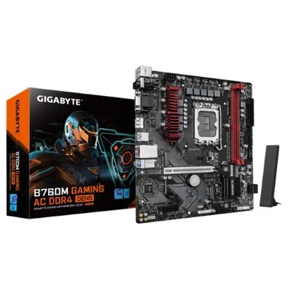 Picture of Gigabyte B760M GAMING AC DDR4 GEN5, Intel B760, LGA1700 12th–14th Gen, DDR4 64GB, PCIe 5.0 x16, Wi-Fi AC, 2.5GbE, M.2 PCIe 4.0
